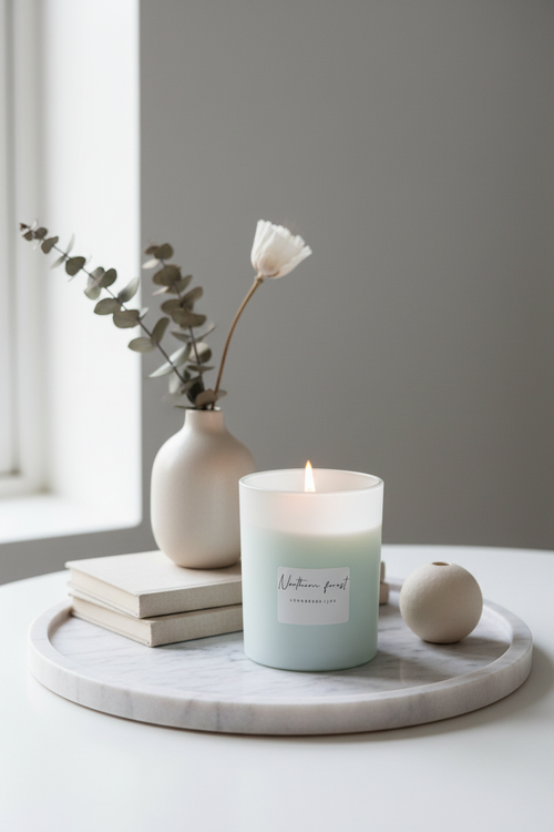 Northern Forest doftljus med vitt glas