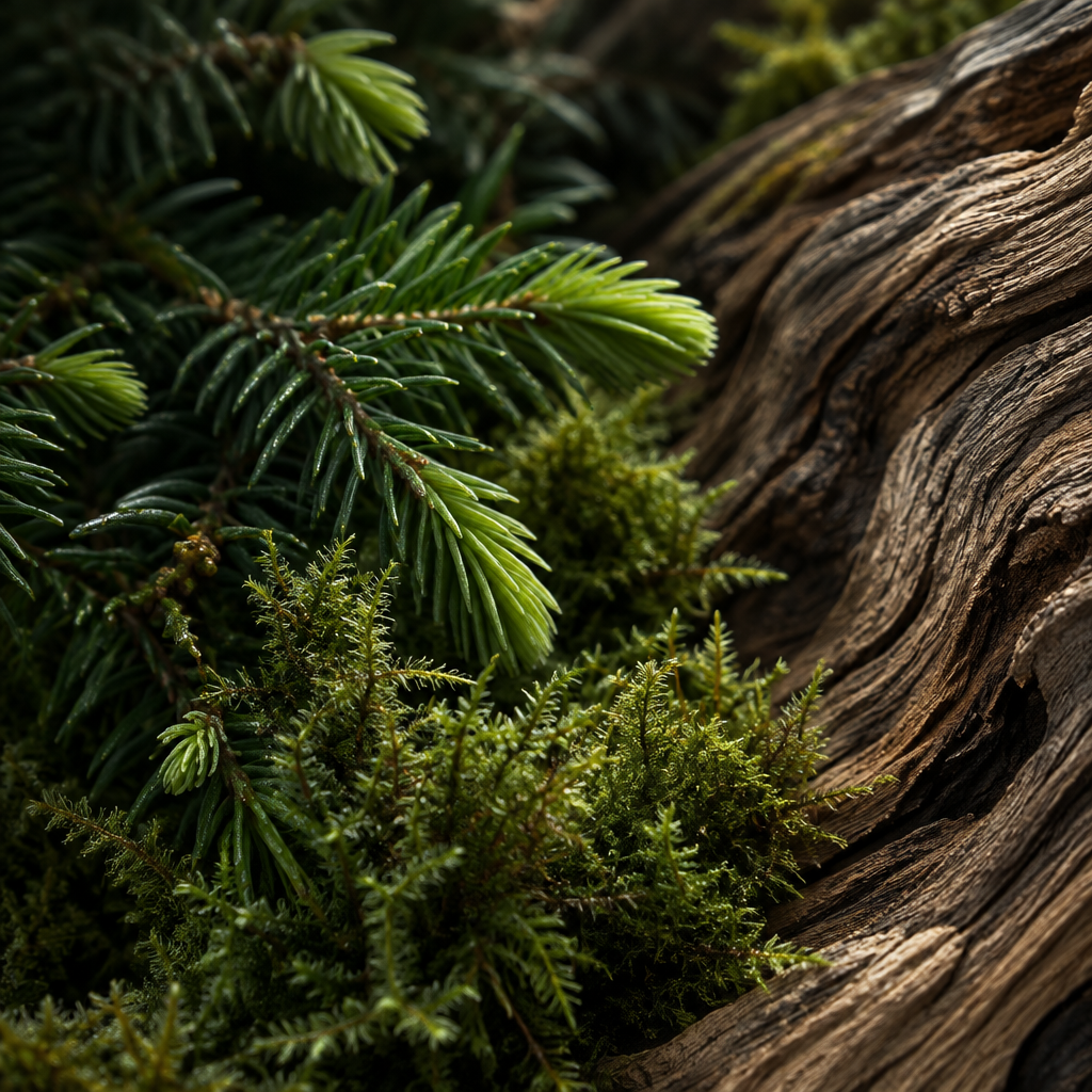 Northern Forest, makrobild inspirerad av skogens doftnoter
