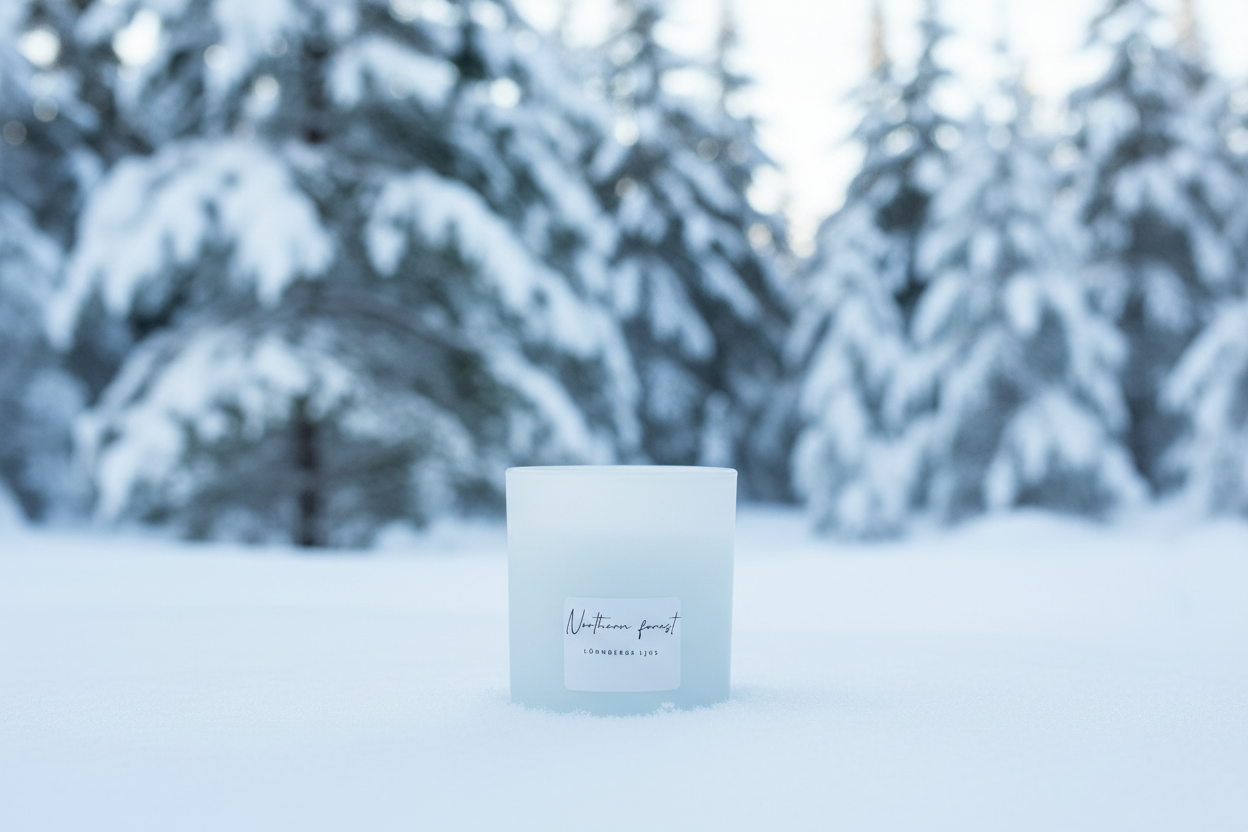 Northern Forest närbild i vinterskogen